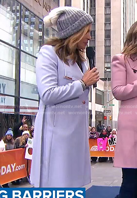 Hoda’s light blue wrap coat on Today