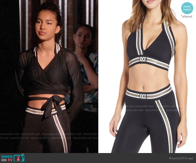 Ivy Park Asymmetrical Stripe Bra worn by Gina (Sofia Wylie) on High School Musical The Musical The Series