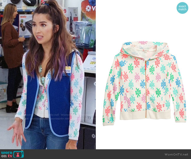 J. Crew Girls Sailors Knots Zip Hoodie worn by Cheyenne (Nichole Bloom) on Superstore