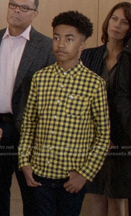 Jack’s yellow gingham check shirt on Black-ish