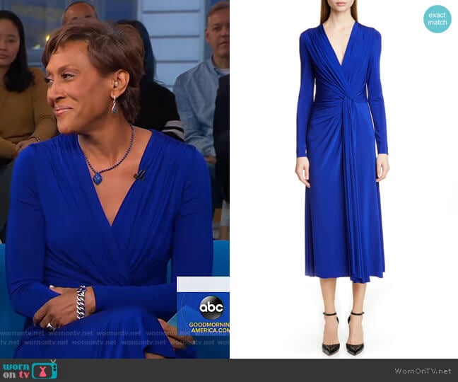 Jason Wu Twist Long Sleeve Jersey Dress worn by Robin Roberts on Good Morning America