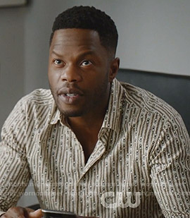 Jeff’s white chain print shirt on Dynasty