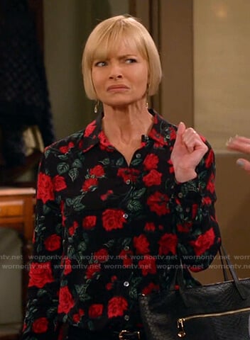 Jill’s rose print blouse on Mom