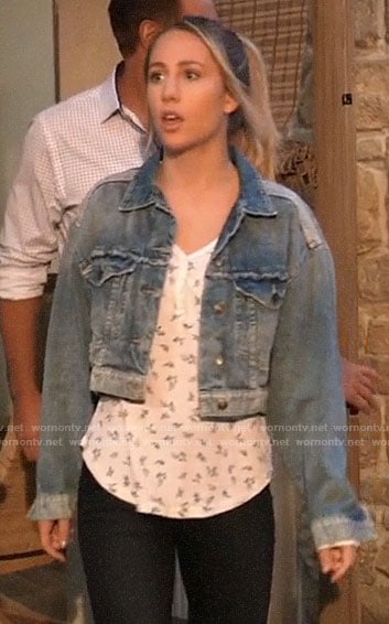 Josslyn’s cropped denim jacket on General Hospital