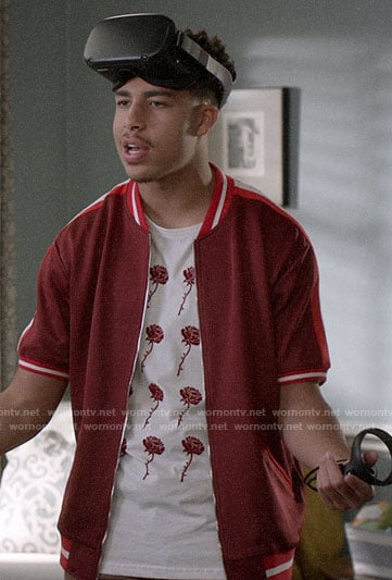 Junior’s rose print tee on Black-ish