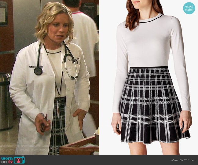 Karen Millen Checked Skirt Dress worn by Kayla Brady (Mary Beth Evans) on Days of our Lives