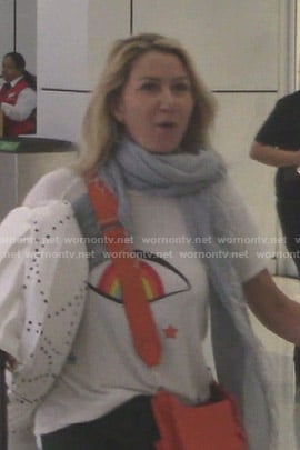 Kary’s rainbow eye print tee on The Real Housewives of Dallas