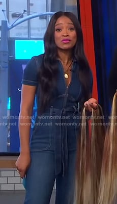 Keke’s denim jumpsuit on GMA Strahan Sara And Keke