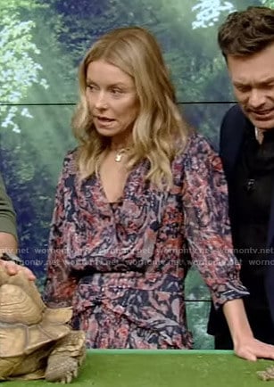Kelly’s metallic printed mini dress on Live with Kelly and Ryan