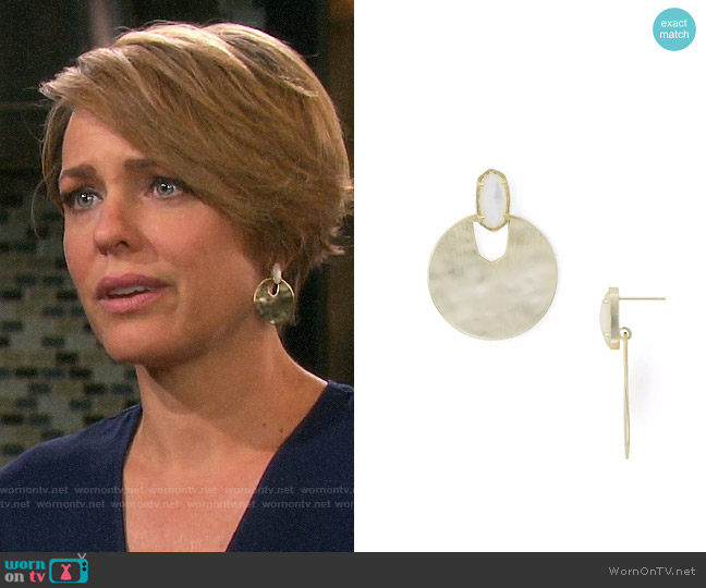 Kendra Scott Deena Earrings in Gold / Ivory worn by Nicole Walker (Arianne Zucker) on Days of our Lives