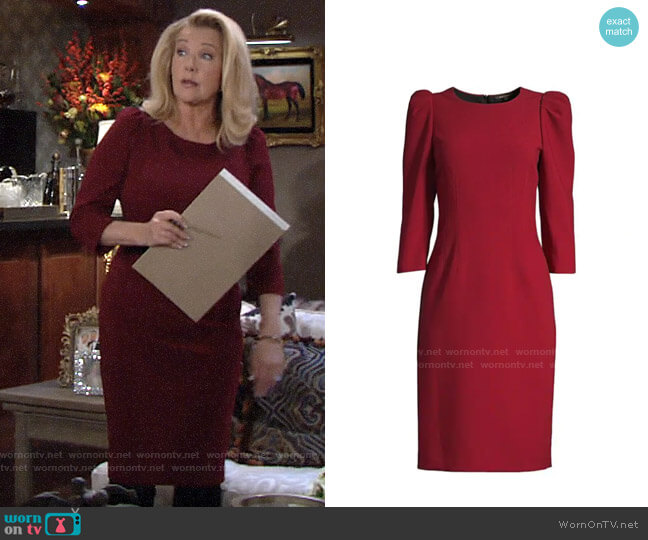 Kobi Halperin Jody Dress in Cadmium worn by Nikki Reed Newman (Melody Thomas-Scott) on The Young and the Restless