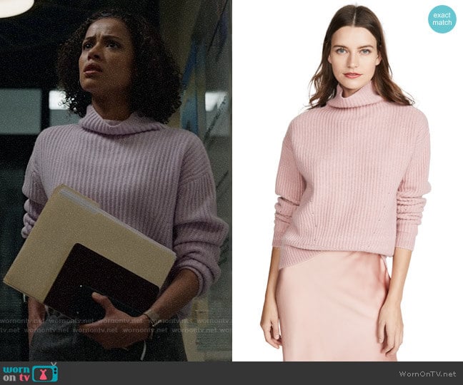 Le Kasha Verbier Cashmere Sweater worn by Hannah Shoenfeld (Gugu Mbatha-Raw) on The Morning Show
