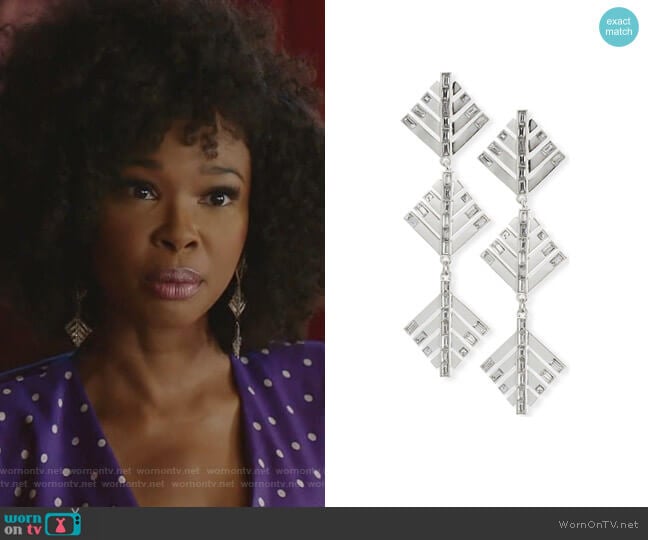 Lulu Frost Cascadia Pine Drop Earrings worn by Monica Colby (Wakeema Hollis) on Dynasty