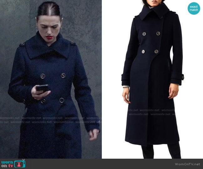 Mackage Elodie Coat in Navy worn by Lena Luthor (Katie McGrath) on Supergirl