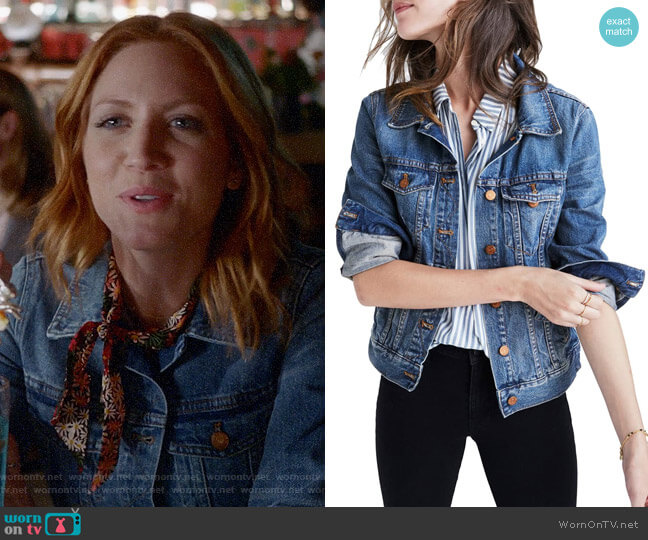 Madewell Denim Jacket worn by Julia Bechley (Brittany Snow) on Almost Family