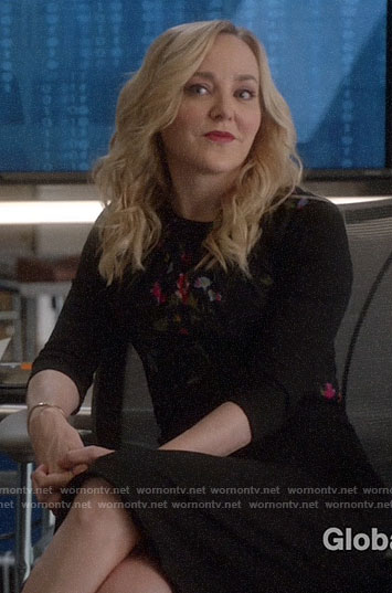 Marissa’s black floral dress on Bull