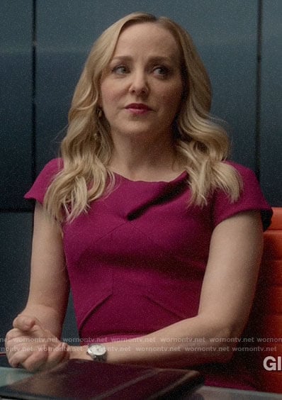 Marissa’s pink folded neck dress on Bull