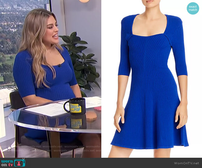 Milly Ribbed Fit and Flare Dress worn by Carissa Loethen Culiner on E! News