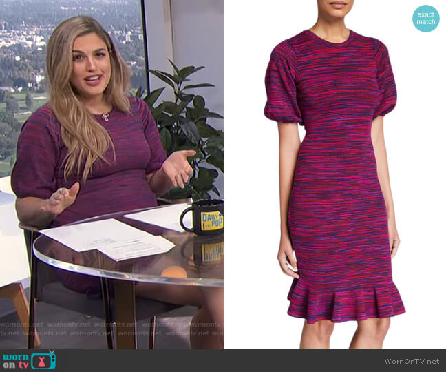 Milly Space Dye Puff-Sleeve Dress worn by Carissa Loethen Culiner on E! News