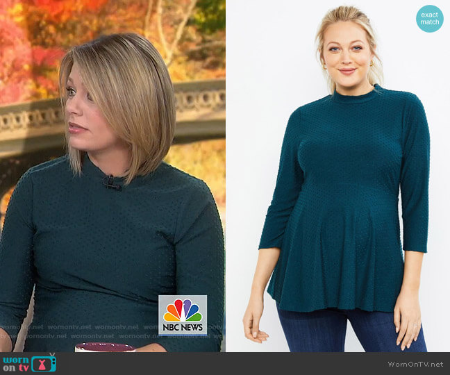 Motherhood Maternity Clip Dot Peplum Maternity Top worn by Dylan Dreyer on Today