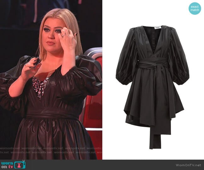 MSGM Puff-Sleeve Mini Dress worn by Kelly Clarkson on The Voice
