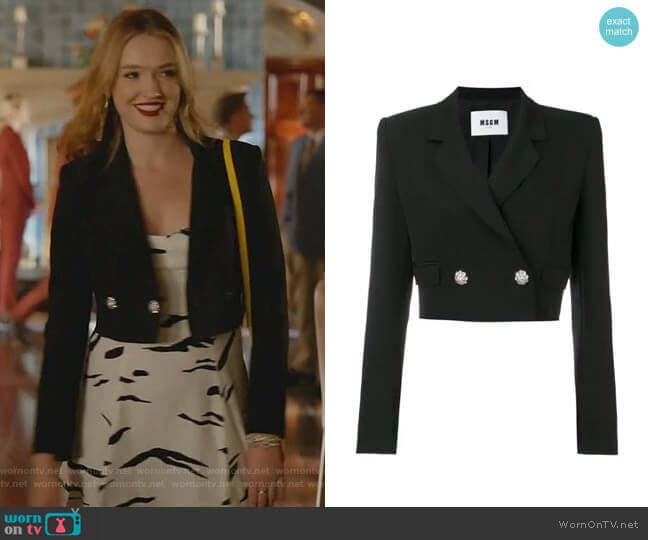 MSGM Cropped Blazer worn by Kirby Anders (Maddison Brown) on Dynasty