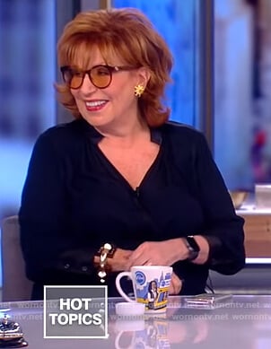 Joy’s v-neck navy blouse on The View