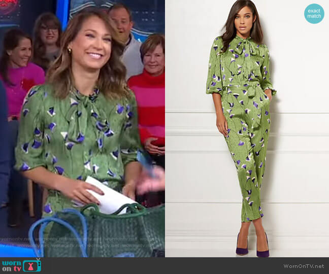 New York & Company Isabella Bow Blouse - Eva Mendes Collection worn by Ginger Zee on Good Morning America