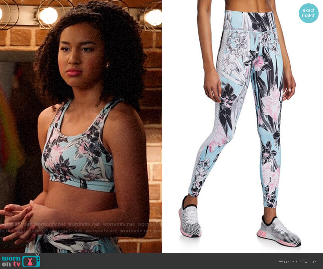 Nike All-In Floral Mesh Panel High-Rise Tights worn by Gina (Sofia Wylie) on High School Musical The Musical The Series