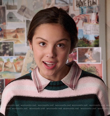 Nini’s green striped sweater on High School Musical The Musical The Series