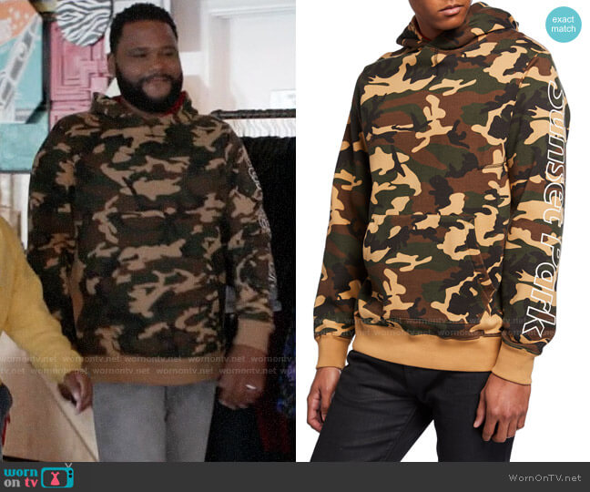 Ovadia & Sons Terrence J Camo Hoodie worn by Andre Johnson (Anthony Anderson) on Black-ish