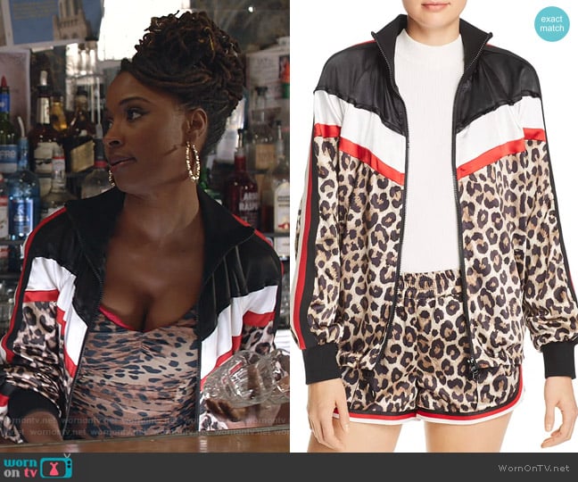 Pam & Gela Leopard & Color-Block Jacket worn by Veronica Fisher (Shanola Hampton) on Shameless