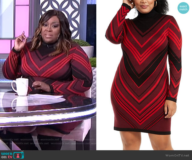 Planet Gold Trendy Plus Size Turtleneck Bodycon Dress worn by Loni Love on The Real