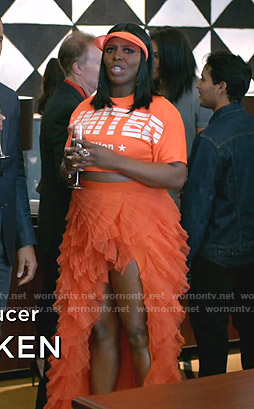 Porsha’s orange Limited cropped tee and tulle skirt on Empire