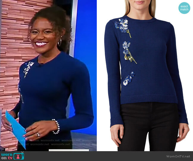 Prabal Gurung Applique Sweater worn by Janai Norman on Good Morning America
