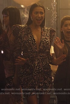 Stella’s floral print puff sleeve dress on Dollface