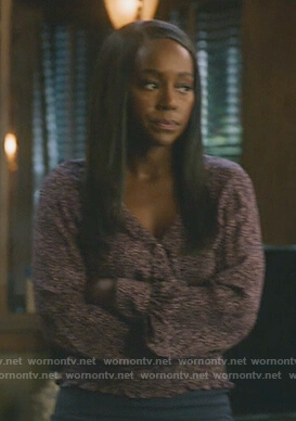 Michaela’s floral smocked blouse on How to Get Away with Murder