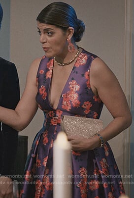 Linda Furey’s purple floral gown on Madam Secretary
