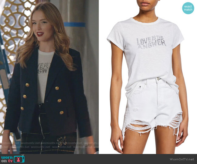 Rag & Bone Love Crewneck Graphic Tee worn by Kirby Anders (Maddison Brown) on Dynasty