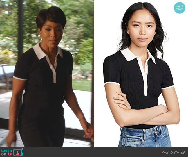 Rag & Bone Libby Polo Top worn by Athena Grant (Angela Bassett) on 9-1-1