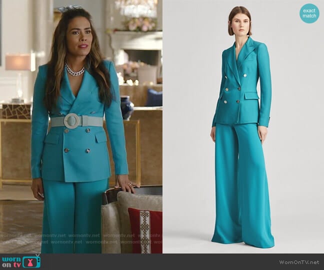 Ralph Lauren Daria Wide-Leg Pant worn by Cristal Jennings (Daniella Alonso) on Dynasty