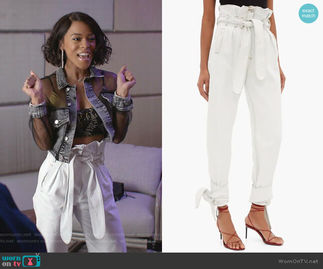 Re/Done X The Attico Paperbag Waist Denim Trousers worn by Tiana Brown (Serayah McNeill) on Empire