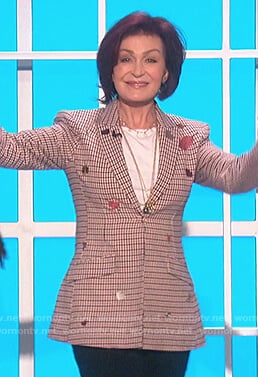 Sharon’s heart embroidered blazer on The Talk