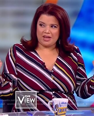 Ana’s striped button front dress on The View