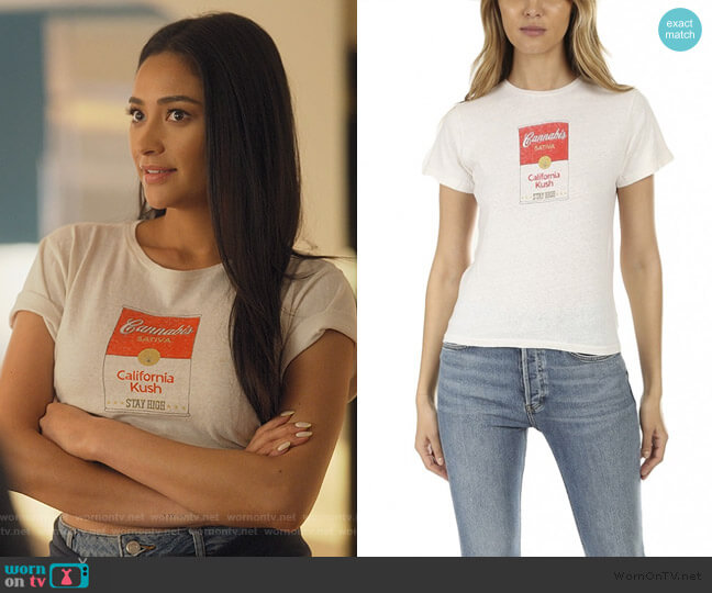 Re/Done Canned Cannabis Classic Tee worn by Stella Cole (Shay Mitchell) on Dollface