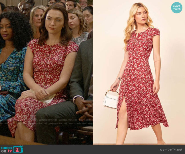 Reformation Fauna Dress worn by Cara Bloom (Violett Beane) on God Friended Me