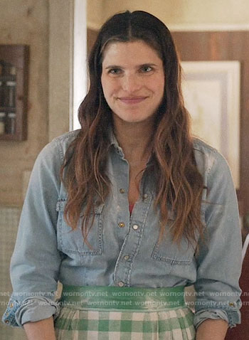 Rio’s denim shirt on Bless This Mess