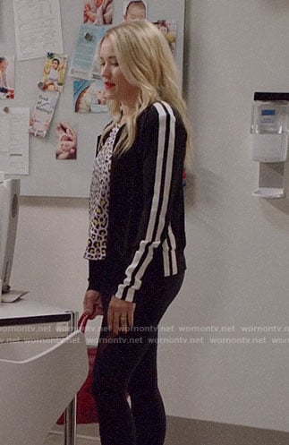 Roxy’s black and white track jacket on Almost Family