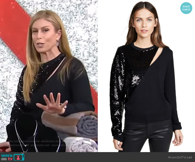 RtA Teagan Cutout Sequin Sweater worn by Jill Martin on Today