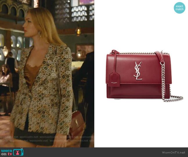 Saint Laurent Sunset Medium Leather Shoulder Bag worn by Kirby Anders (Maddison Brown) on Dynasty